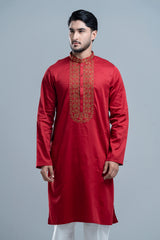 Regular Fit Embroidered Semi-Formal Panjabi