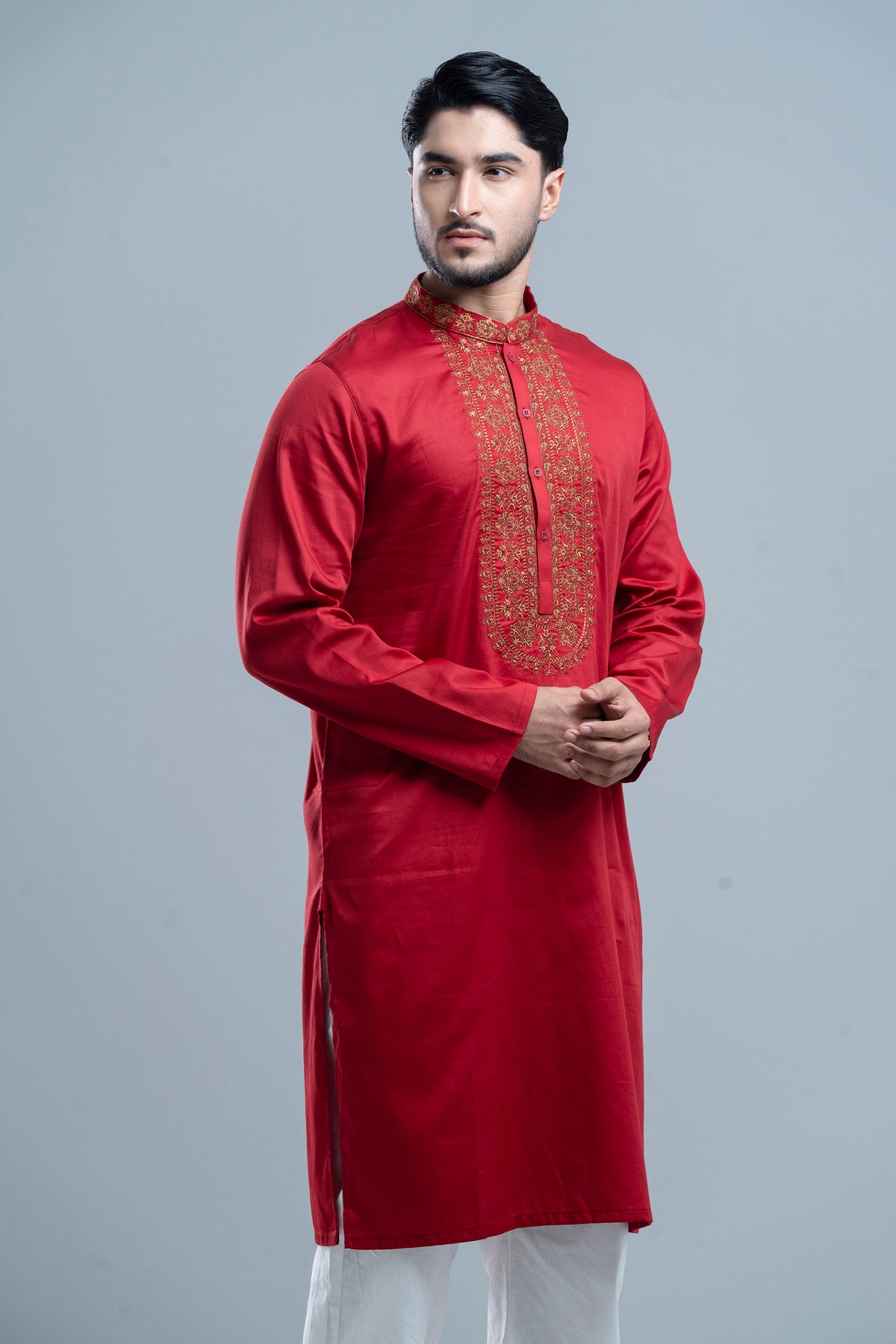 Regular Fit Embroidered Semi-Formal Panjabi