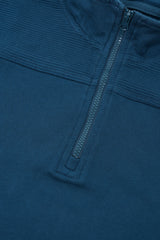 Regular Fit Half-Zipped Terry and Ottoman Jacket