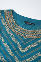 Smart Fit Embellished Two-Piece Formal Ethnic Set with Organza Dupatta