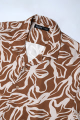 Relaxed Fit Printed Casual Shirt with Lapel Collar