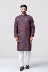 Regular Fit Jacquard Cotton Semi-Formal Panjabi