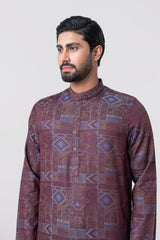 Regular Fit Jacquard Cotton Semi-Formal Panjabi