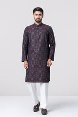Regular Fit Jacquard Cotton Semi-Formal Panjabi