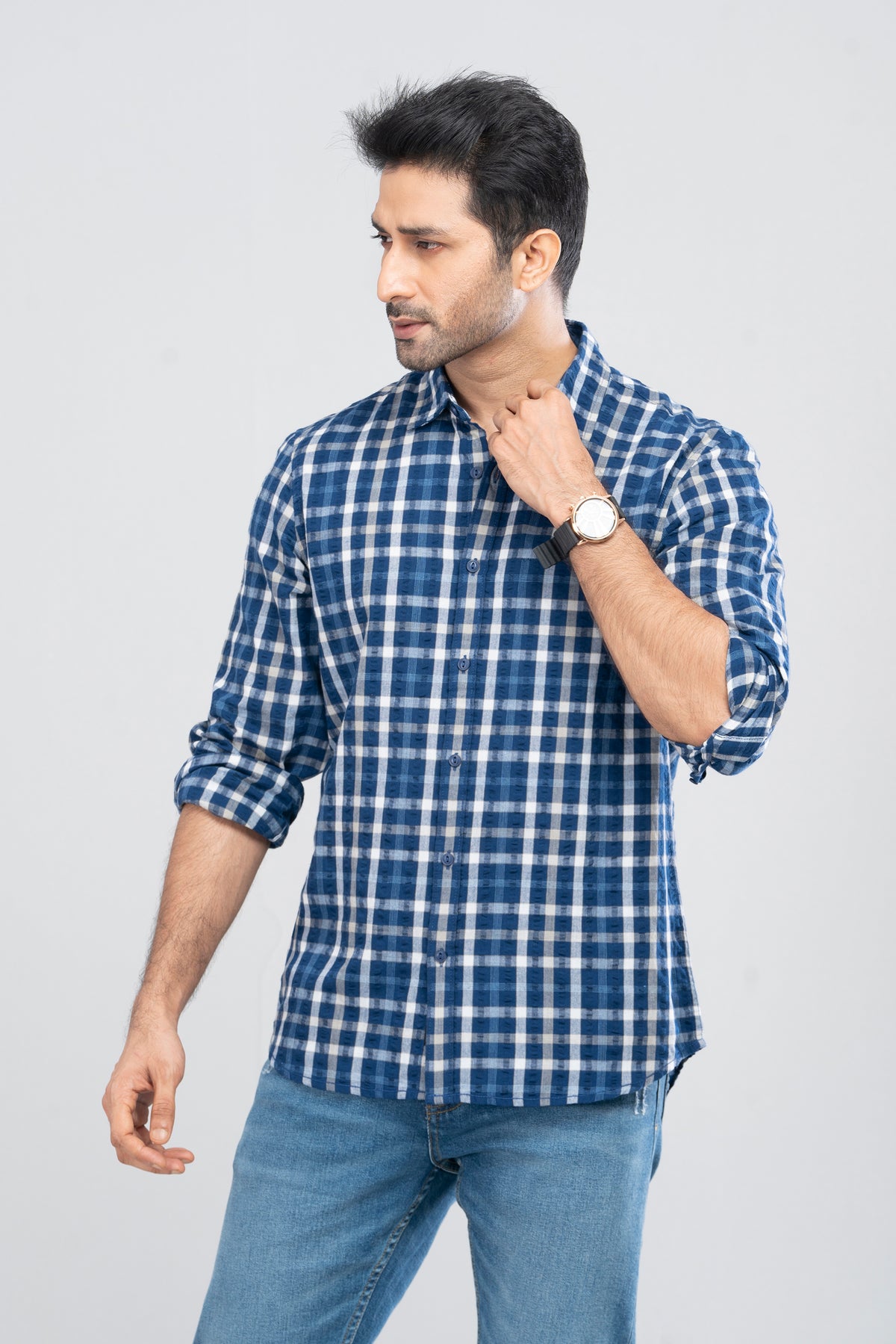 Regular Fit Checkered Casual Shirt
