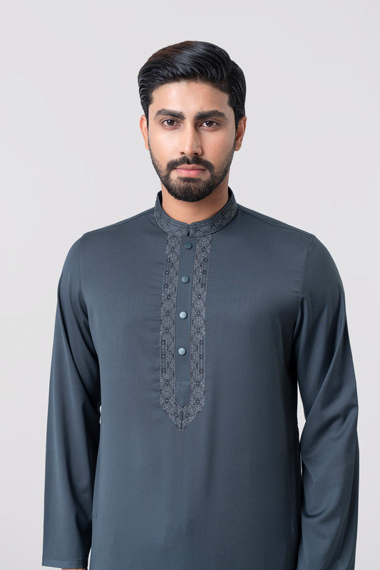 Regular Fit Embroidered Semi-Formal Panjabi