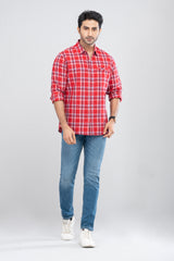 Regular Fit Checkered Casual Shirt