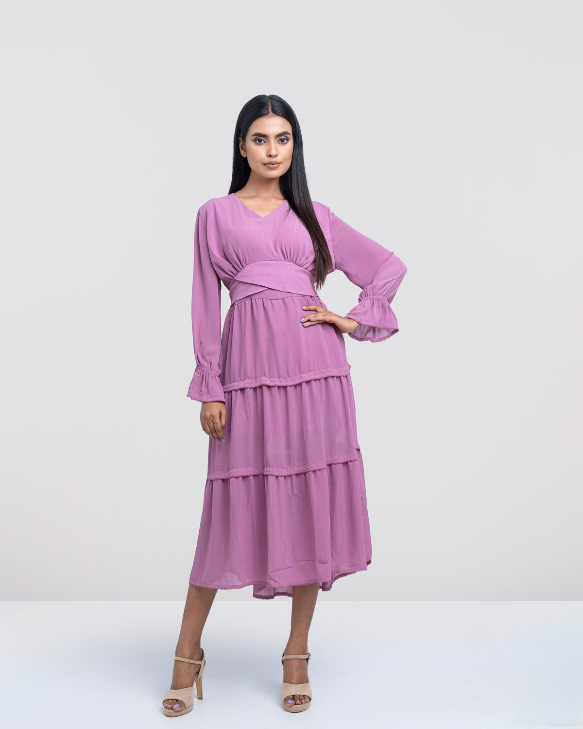 Women's Crepe Georgette Long Dress