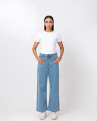 Wide-Leg High-Waist Denim