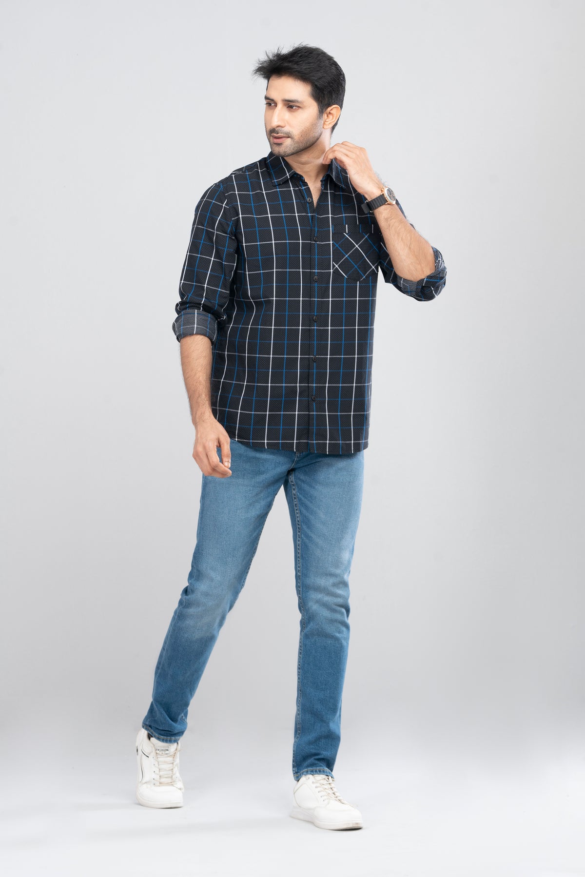 Regular Fit Checkered Casual Shirt