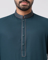 Regular Fit Embroidered Semi-Formal Kabli Set