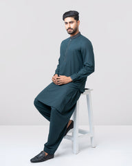 Regular Fit Embroidered Semi-Formal Kabli Set