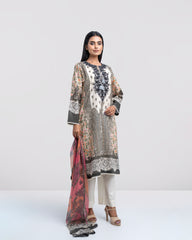 Relaxed Fit Digital Printed Two-Piece Lawn with Chiffon Dupatta