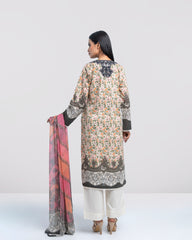 Relaxed Fit Digital Printed Two-Piece Lawn with Chiffon Dupatta