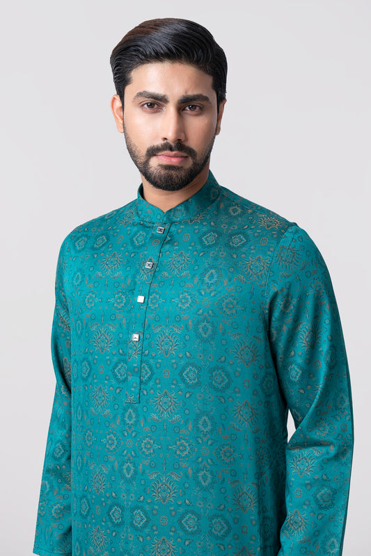 Regular Fit Jacquard Cotton Semi-Formal Panjabi