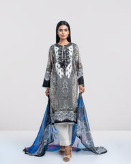 Relaxed Fit Digital Printed Two-Piece Lawn with Chiffon Dupatta