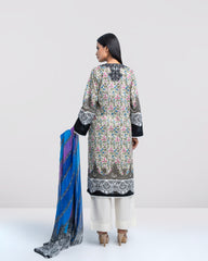 Relaxed Fit Digital Printed Two-Piece Lawn with Chiffon Dupatta