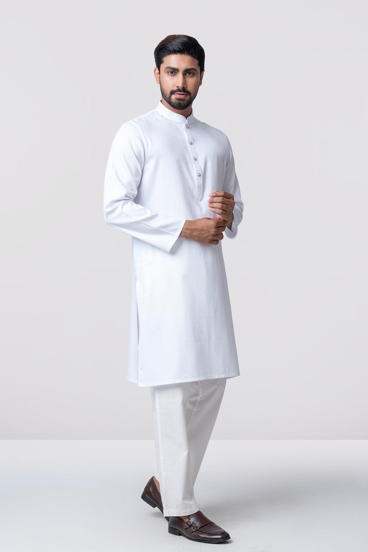 Regular Fit Jacquard Cotton Semi-Formal Panjabi