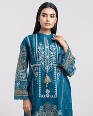 Relaxed Fit Printed Three-Piece Lawn with Silk Dupatta