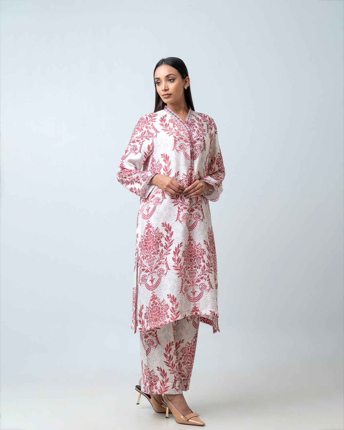 Women's Printed Two-Piece Ethnic Set