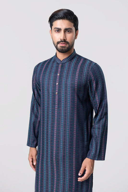 Regular Fit Jacquard Cotton Semi-Formal Panjabi