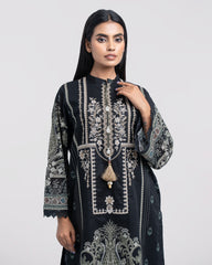 Relaxed Fit Printed Three-Piece Lawn with Silk Dupatta