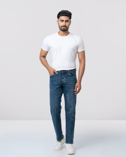 Straight Fit Blue Jeans