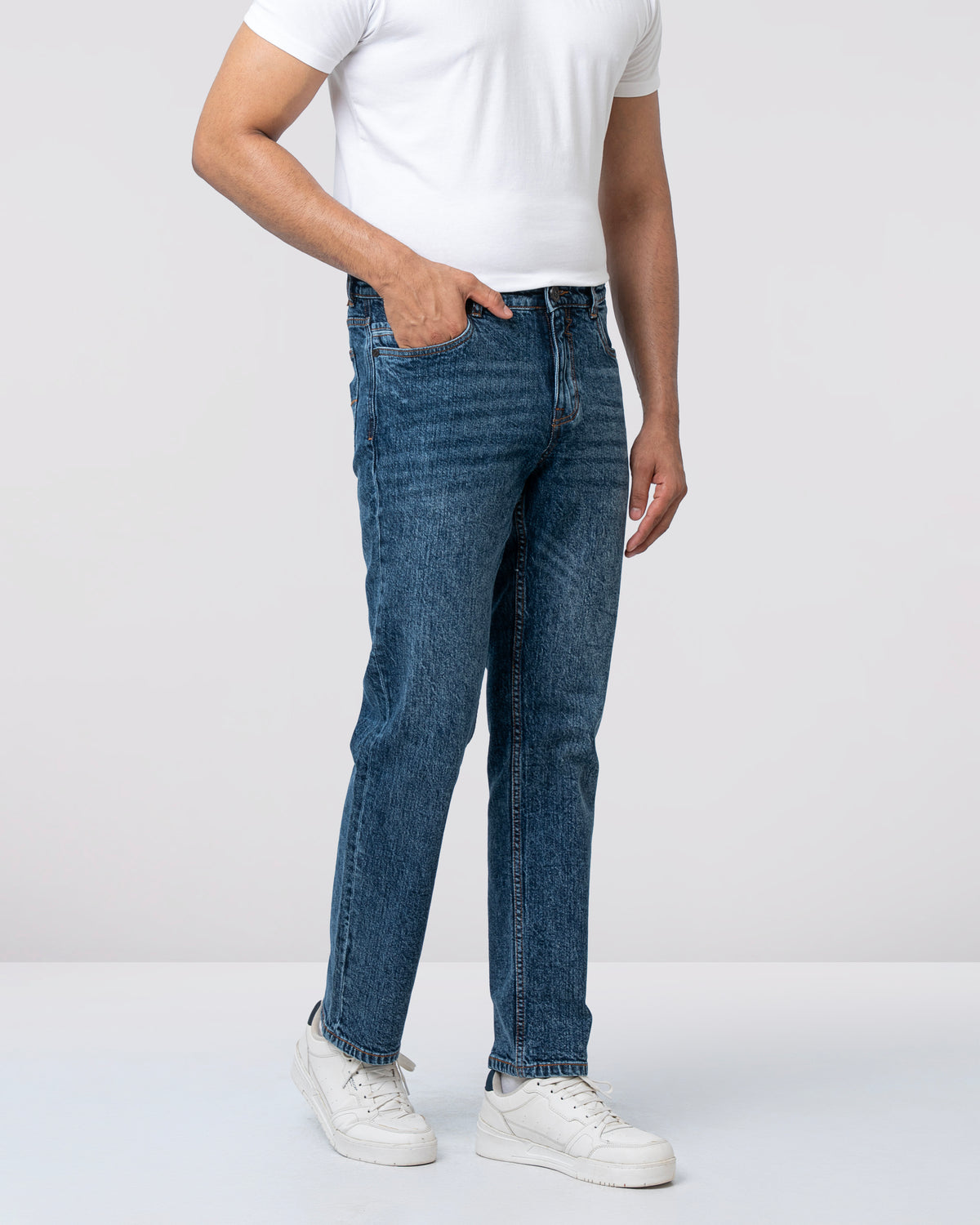 Straight Fit Blue Jeans