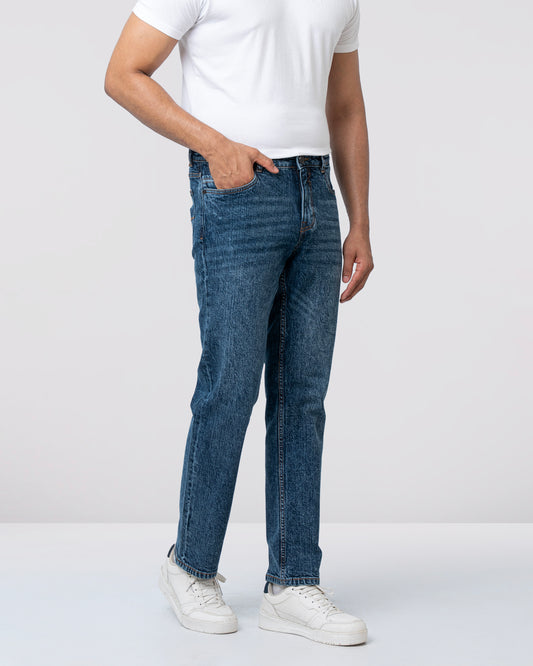 Straight Fit Blue Jeans