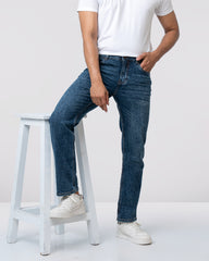 Straight Fit Blue Jeans