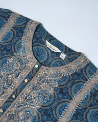 Relaxed Fit Embroidered Three-Piece Lawn with Silk Dupatta