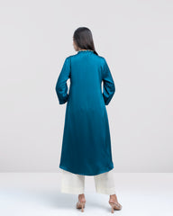 Smart Fit Scallop-Embroidered Satin Ethnic Kurta