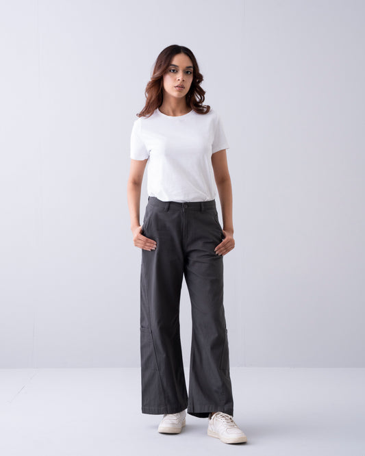 Wide Leg Twill Pant