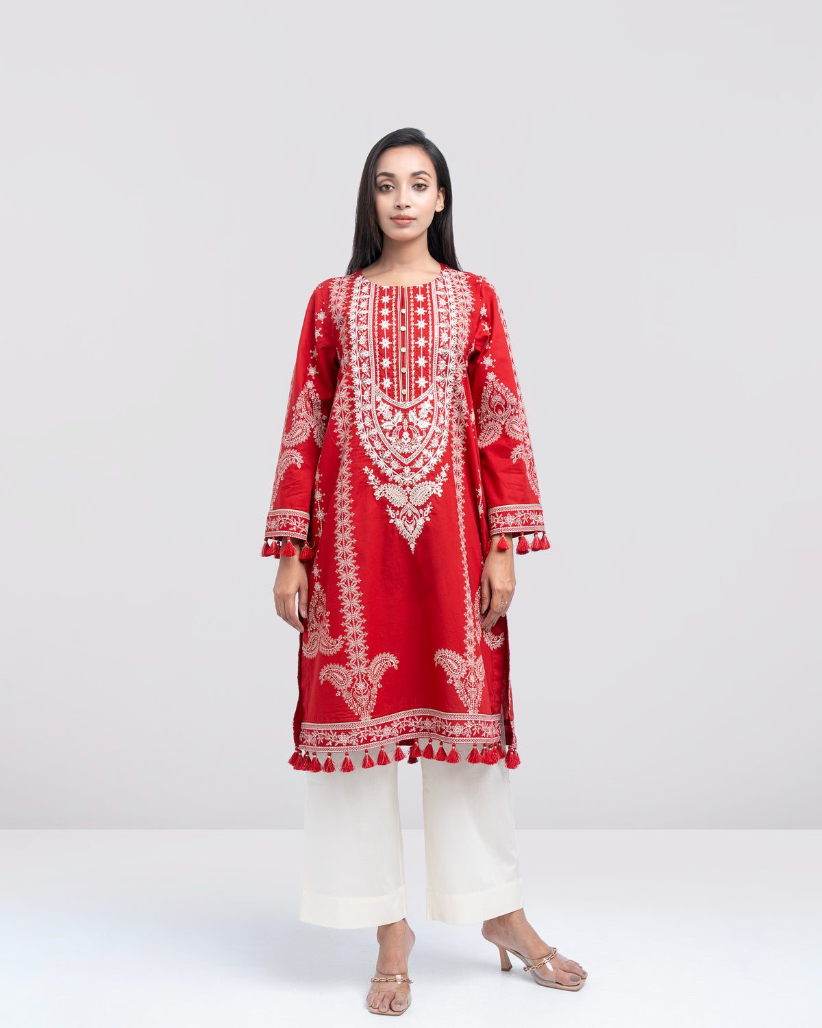 Smart Fit Sequin-Embroidered Lawn Kurta