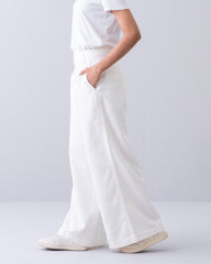 Wide-Leg Twill Pants