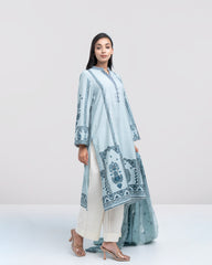 Smart Fit Embellished Two-Piece Formal Ethnic Set with Organza Dupatta