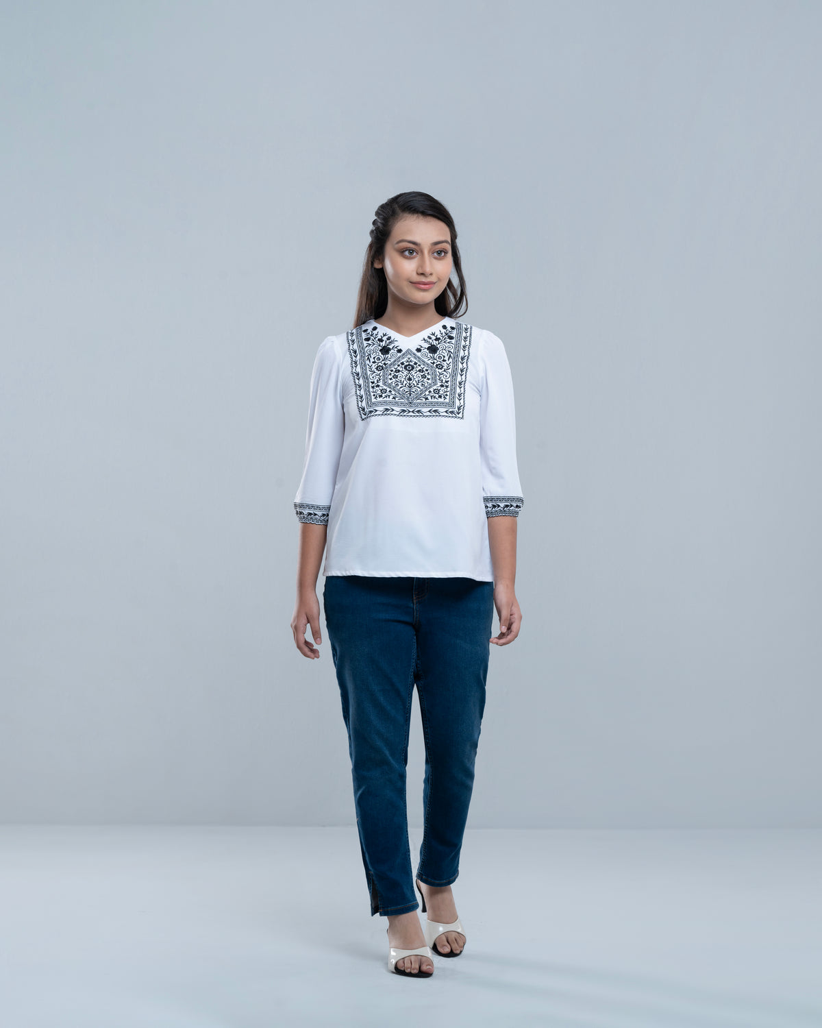 Junior Girls' Embroidered Fashion Top (10-14 Years)