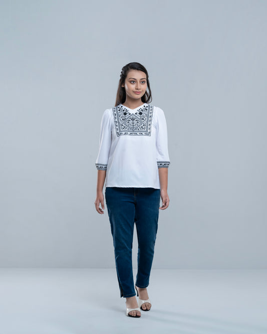 Junior Girls' Embroidered Fashion Top (10-14 Years)