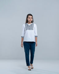 Junior Girls' Embroidered Fashion Top (10-14 Years)