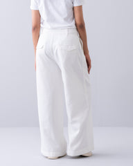 Wide-Leg Twill Pants