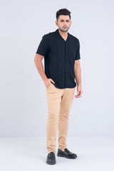 Regular Fit Casual Cotton Shirt with Lapel Collar