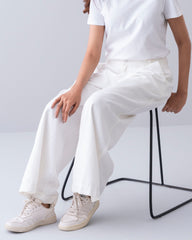 Wide-Leg Twill Pants