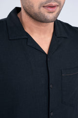 Regular Fit Casual Cotton Shirt with Lapel Collar