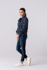 Slim Fit Embroidered Denim