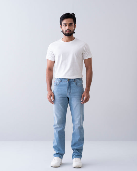 Straight Fit Blue Jeans