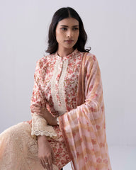 Smart Fit Embroidered Three-Piece Lawn with Chiffon Dupatta