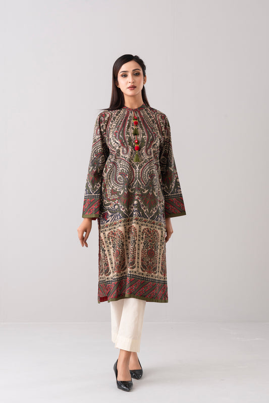 Relaxed Fit Embellished Lawn Kurta
