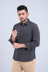 Regular Fit Dobby Striped Cotton Casual Shirt