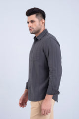 Regular Fit Dobby Striped Cotton Casual Shirt