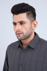 Regular Fit Dobby Striped Cotton Casual Shirt